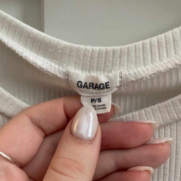 Small White Garage Cinched Cropped Tee - Picture 2 of 3